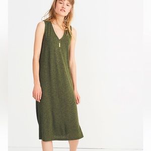 Madewell green vneck Jersey tank dress